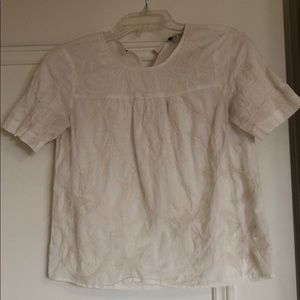 Madewell white lace blouse